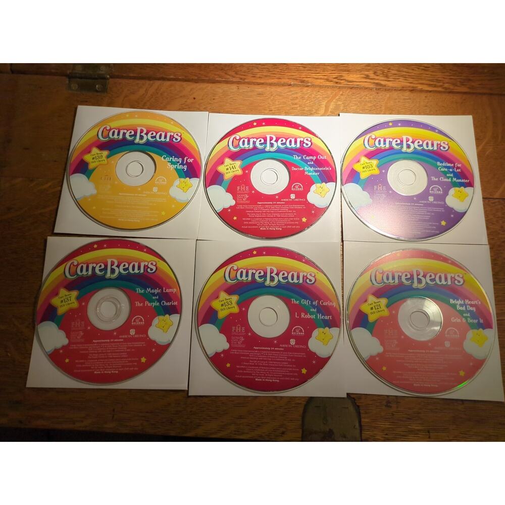 Care Bears 6 DVD Lot Discs Only